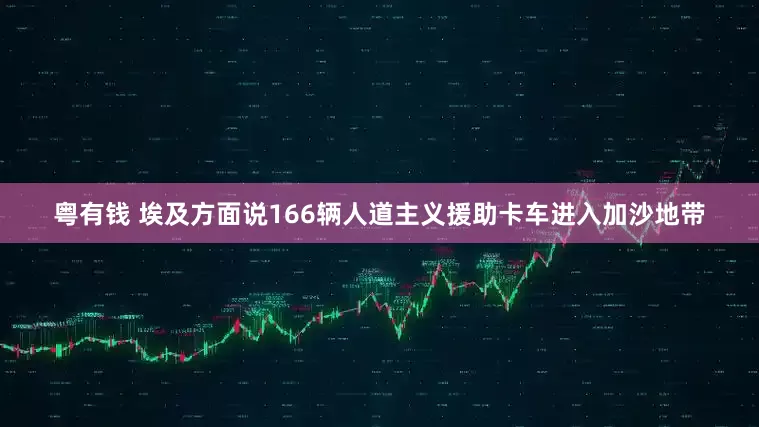 粤有钱 埃及方面说166辆人道主义援助卡车进入加沙地带