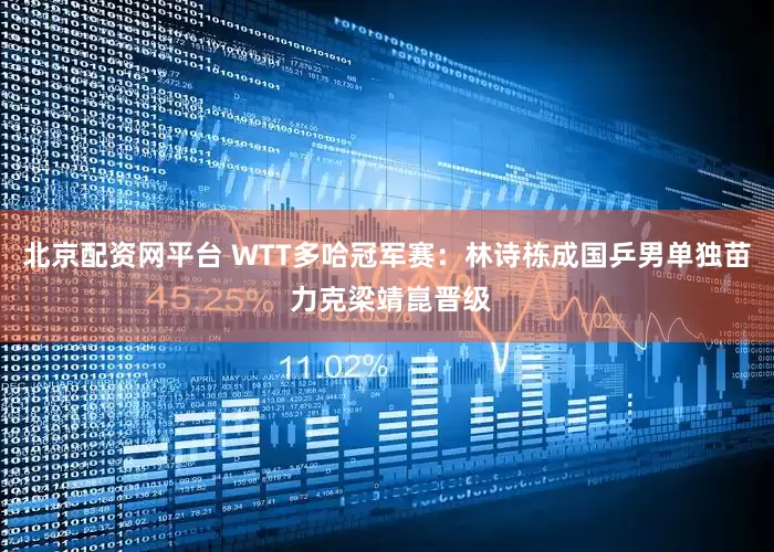 北京配资网平台 WTT多哈冠军赛：林诗栋成国乒男单独苗 力克梁靖崑晋级